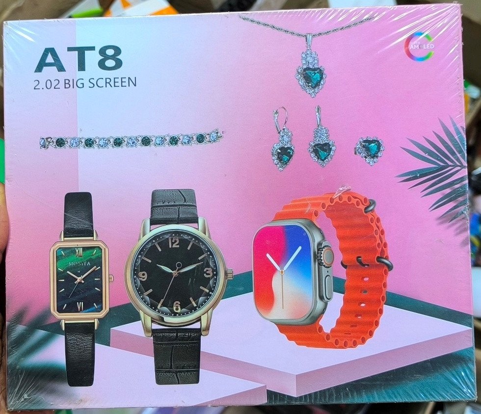 Mignho'o Mvondo – Pack Élégance : Montre Connectée AT8 + Bijoux Assortis