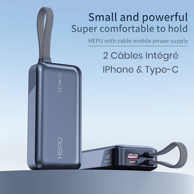 Hepu Mini Power Bank 10000mAh – Batterie Externe Ultra-Compacte