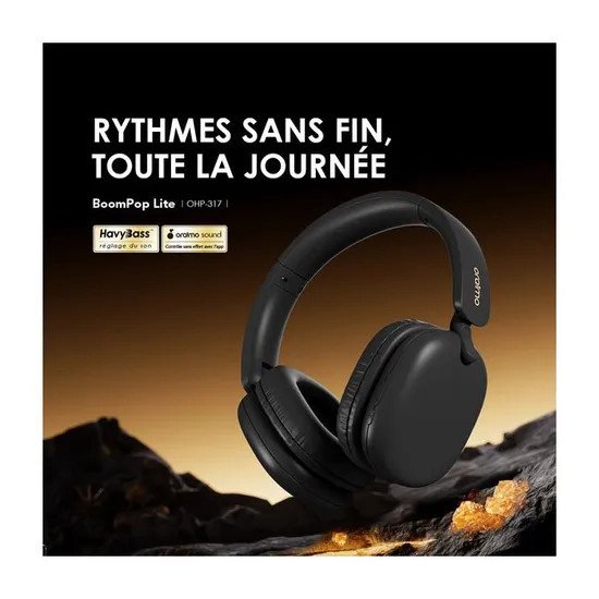 Oraimo BoomPop Lite OHP-317 – Casque Sans Fil Supra-Auriculaire Bluetooth